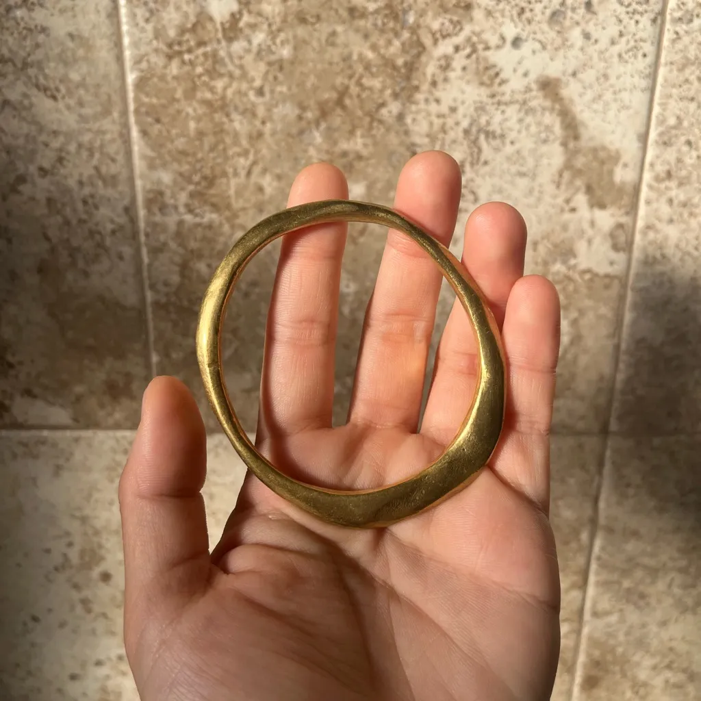 Cashmere cactus handmade size S/M synchronicity brass bangles (2) Gold - Image 3