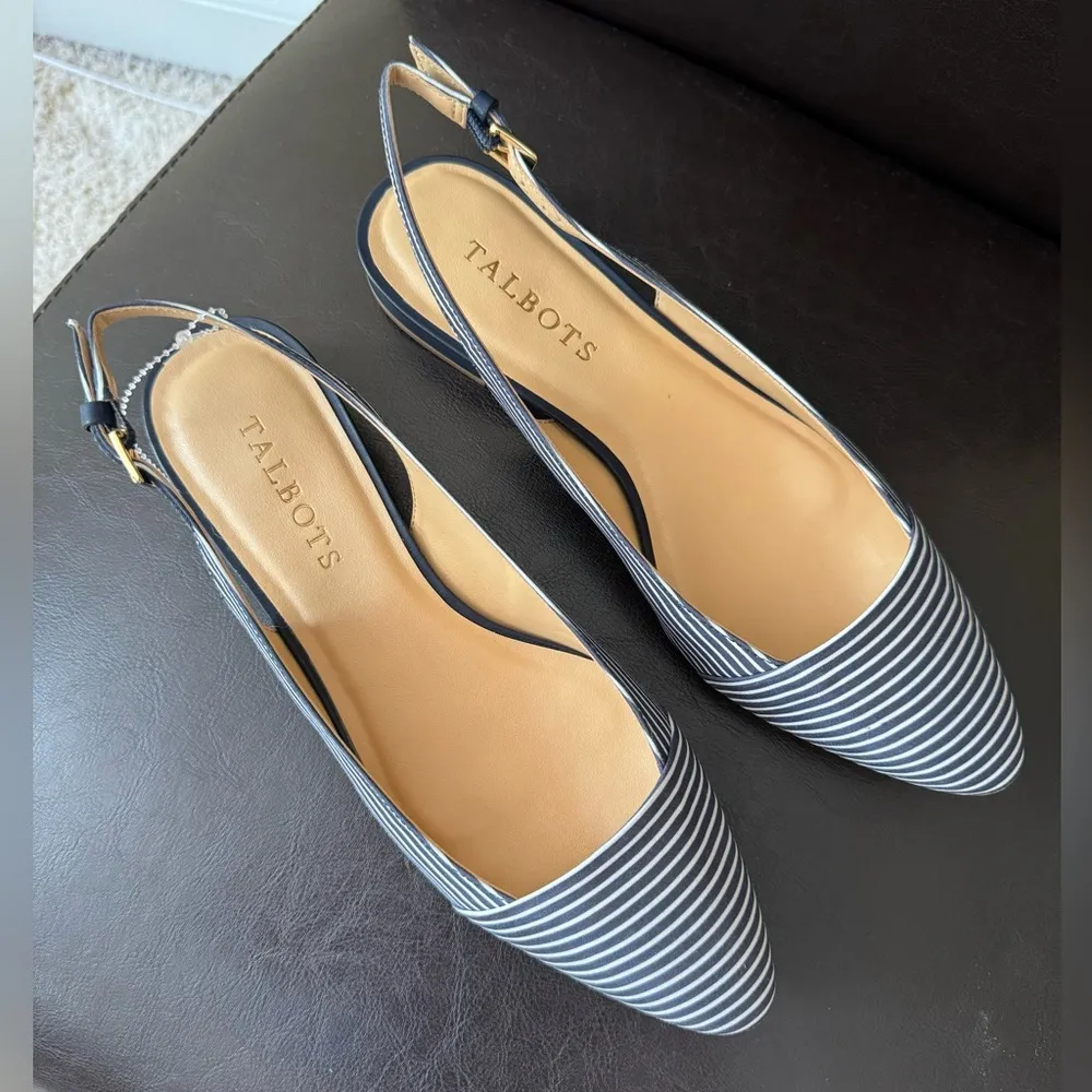 Talbots NWT Edison Slingback in Indigo Blue/Ivory - Image 8