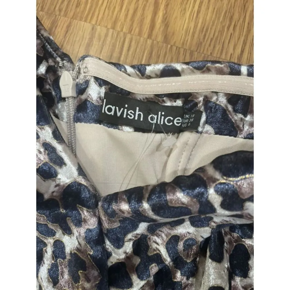 LAVISH ALICE Animal Print Long Sleeve Velvet Dress - Image 6