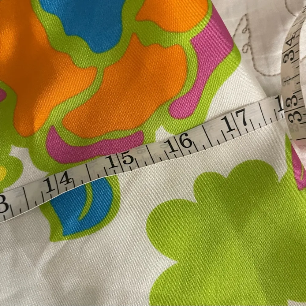 Milly Halter Dress Ditsy Floral Size 2 EUC White Bright Colors Summer Gold Chain - Image 6