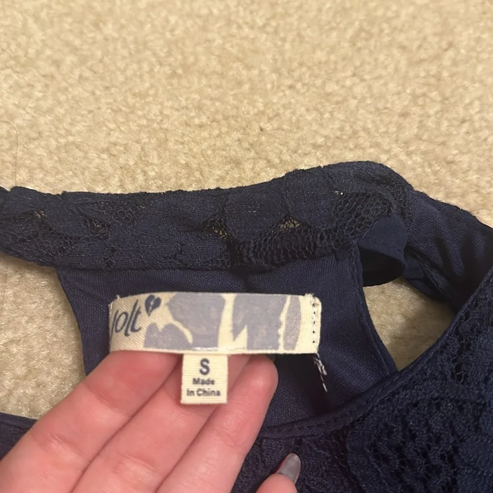 Navy Lace Jolt Dress - Image 2