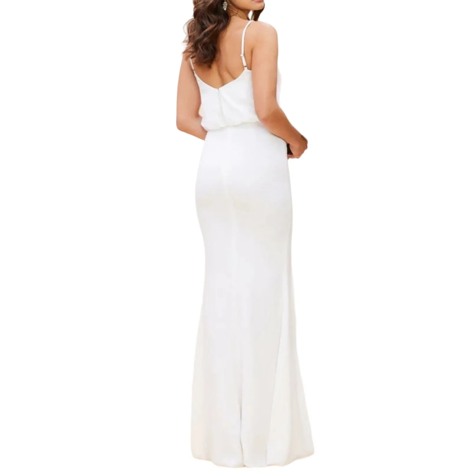 NWT Dress The Population Gracelyn Formal Thigh Slit Gown Off White Size Large - Image 2