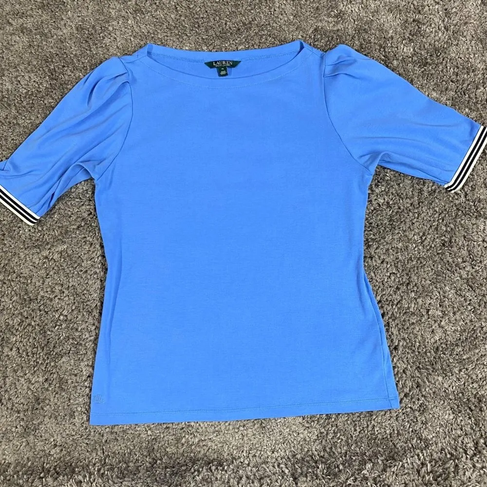 Lauren Ralph Lauren Women Size XL Blue Color Pullover Shirt Blouse Top - Image 4