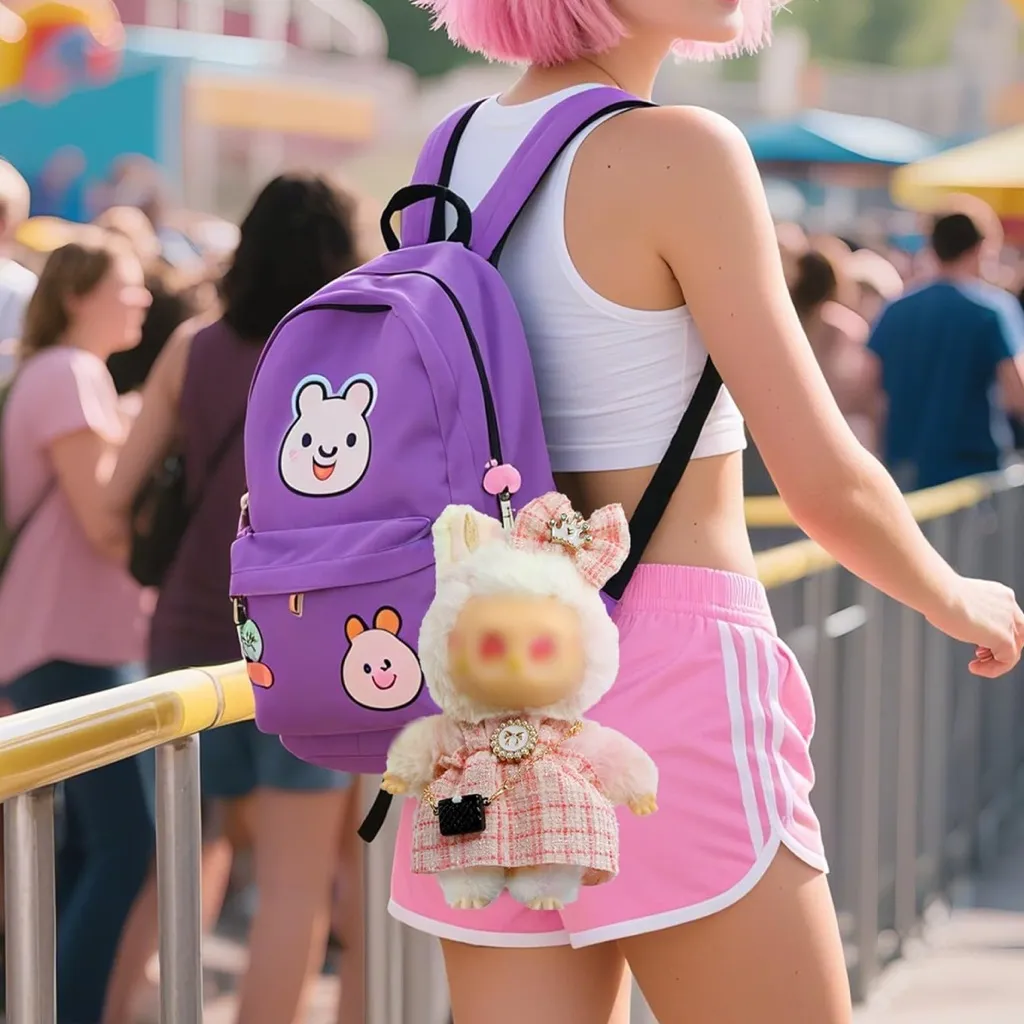 Labubu outfit cute in pink - Image 2