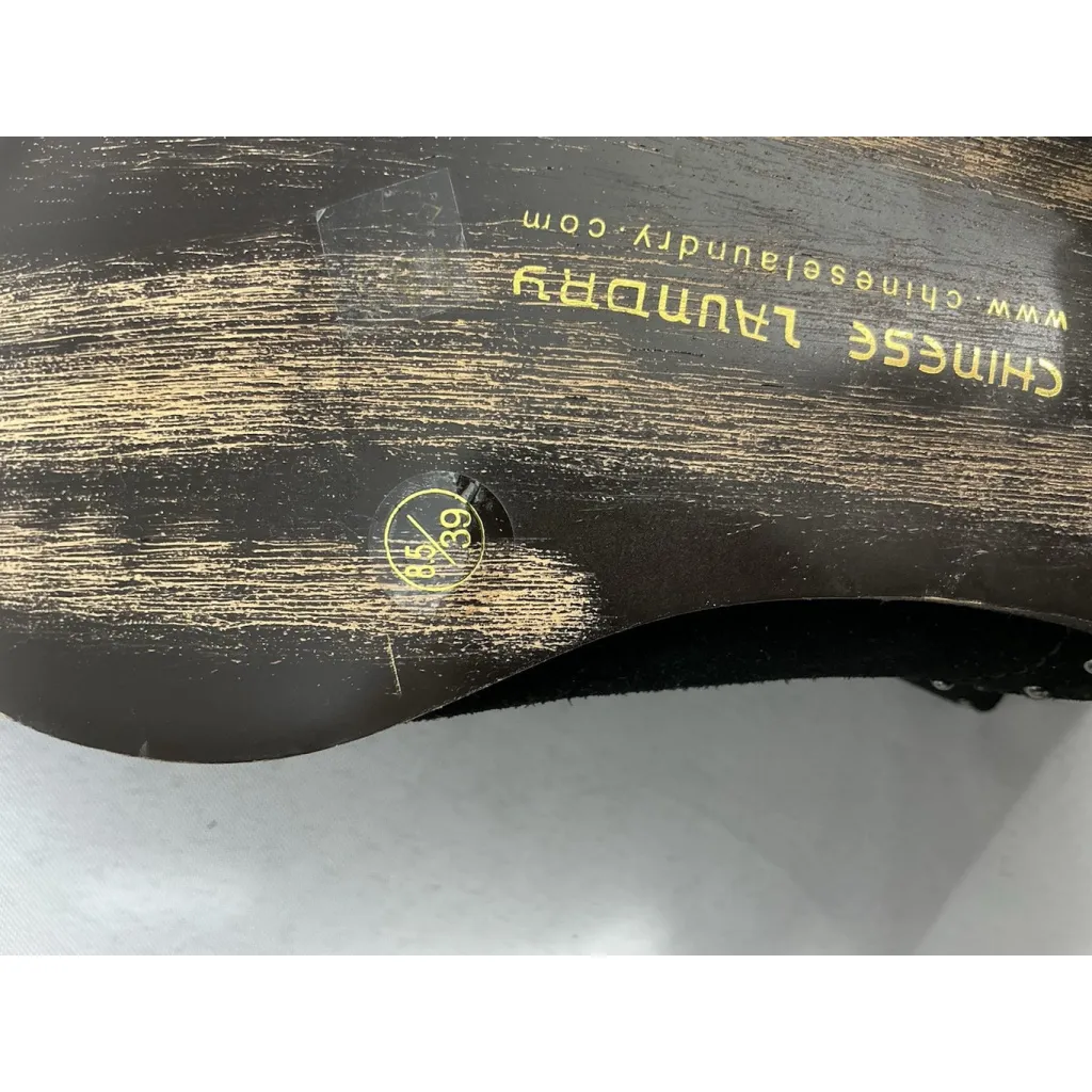 Womans Chinese Laundry Saunter Booties 8.5 Black Studs Back Zip Block Heel - Image 9