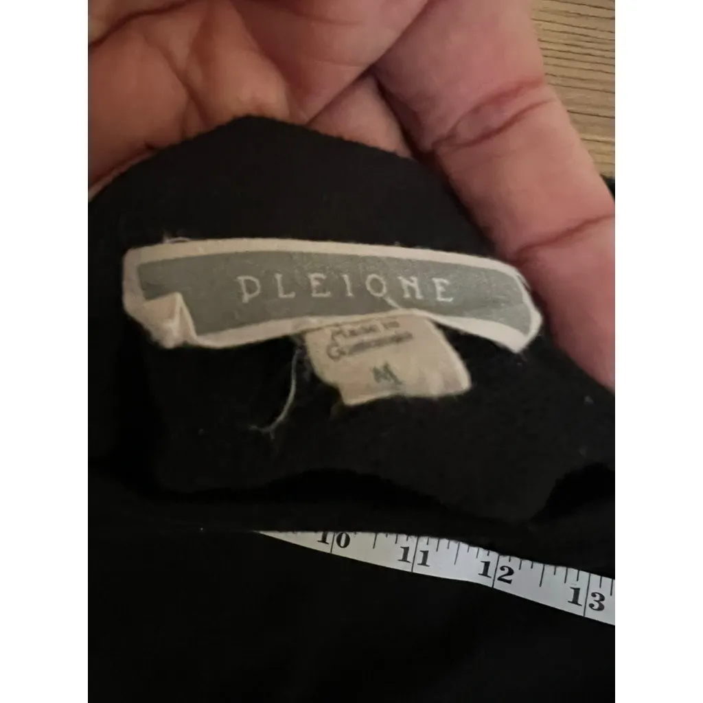 Pleione Whimsygoth Black Blouse w/ peekaboo sleeves with black ribbon tie Sz M - Image 3