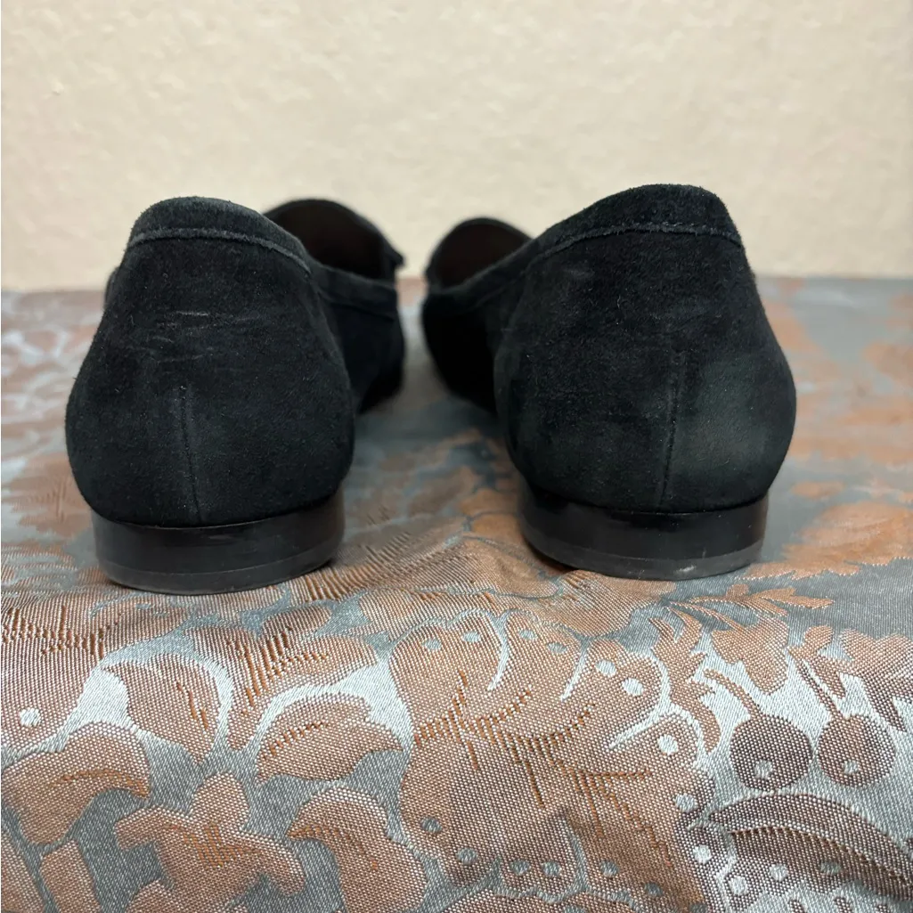 Kate Spade Black Suede Bow Logo Charm Loafer Size 9.5 - Image 5