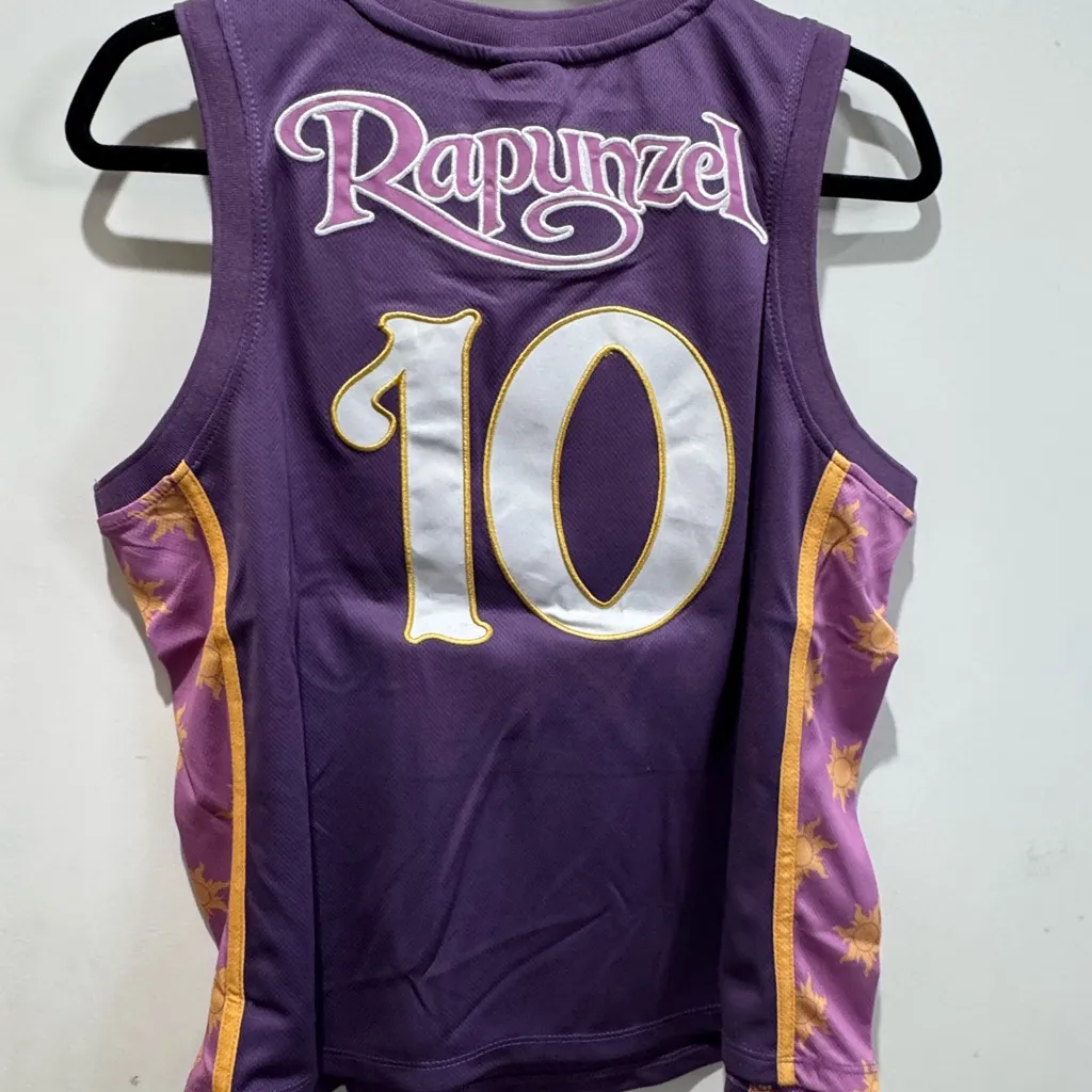 Disney Tangled Princess Rapunzel Embroidered Women's Cropped Basketball Jersey - Image 5