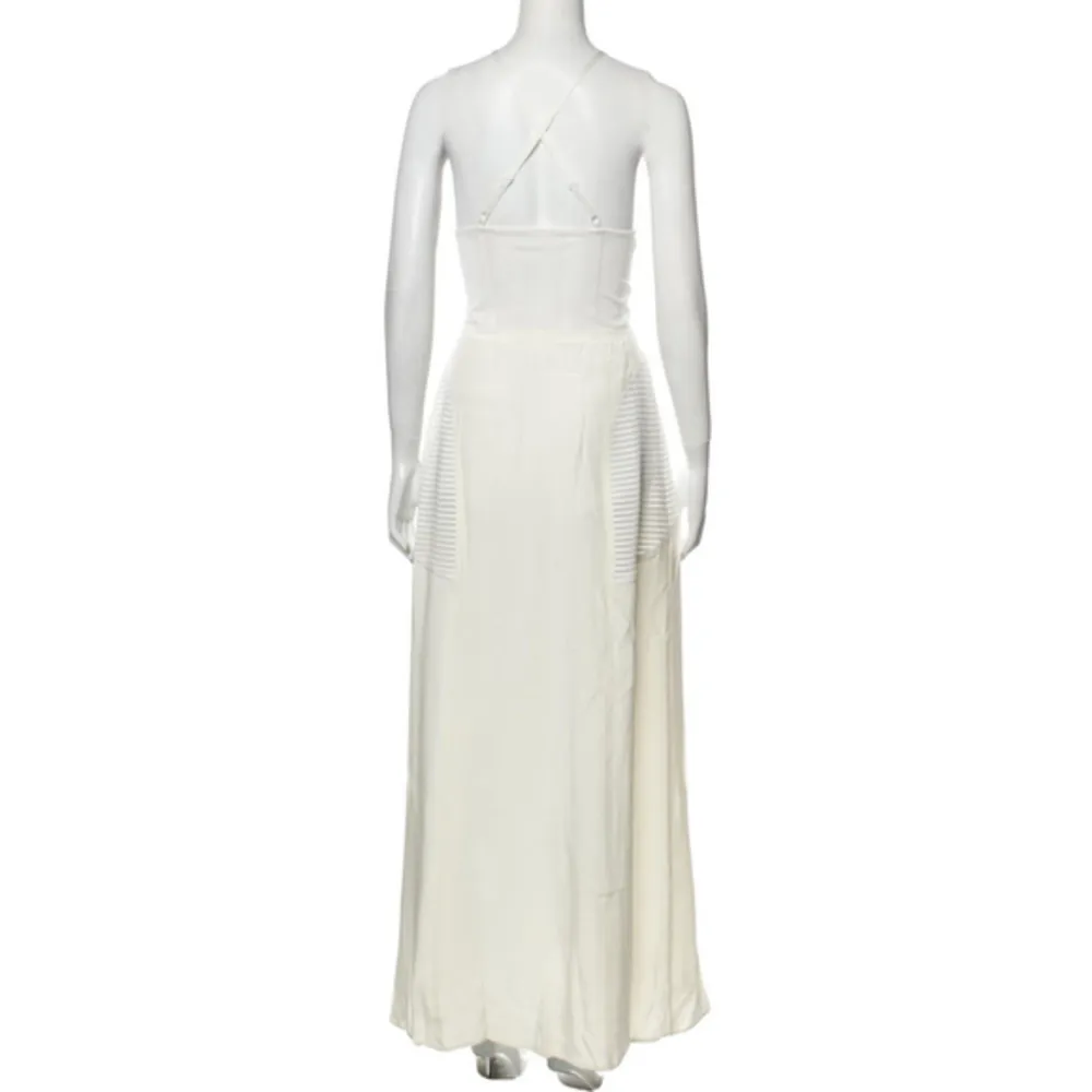 Silk Cutout Maxi Dress White Size L - Image 4