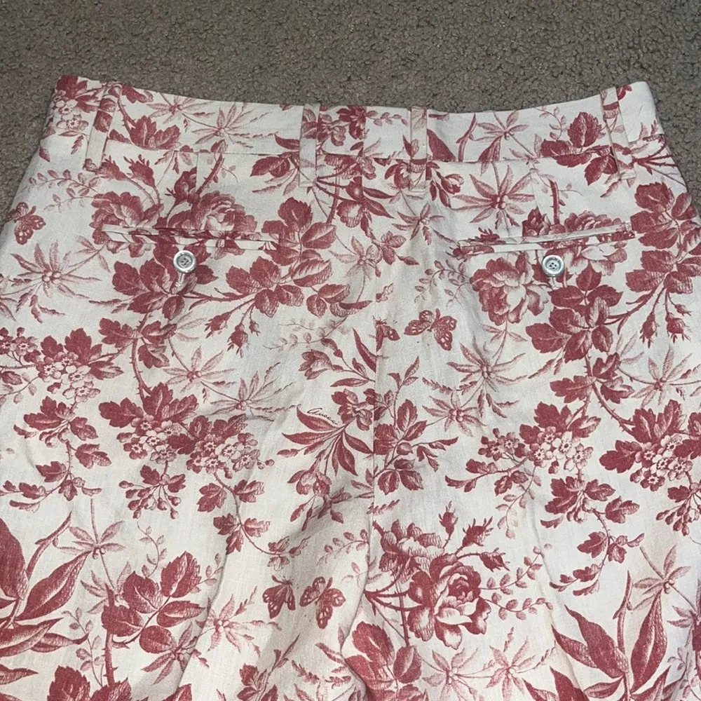 Gucci Romantic Cerise Herbarium Flora Linen Straight Leg Trouser Pant 42 (28/8) - Image 7
