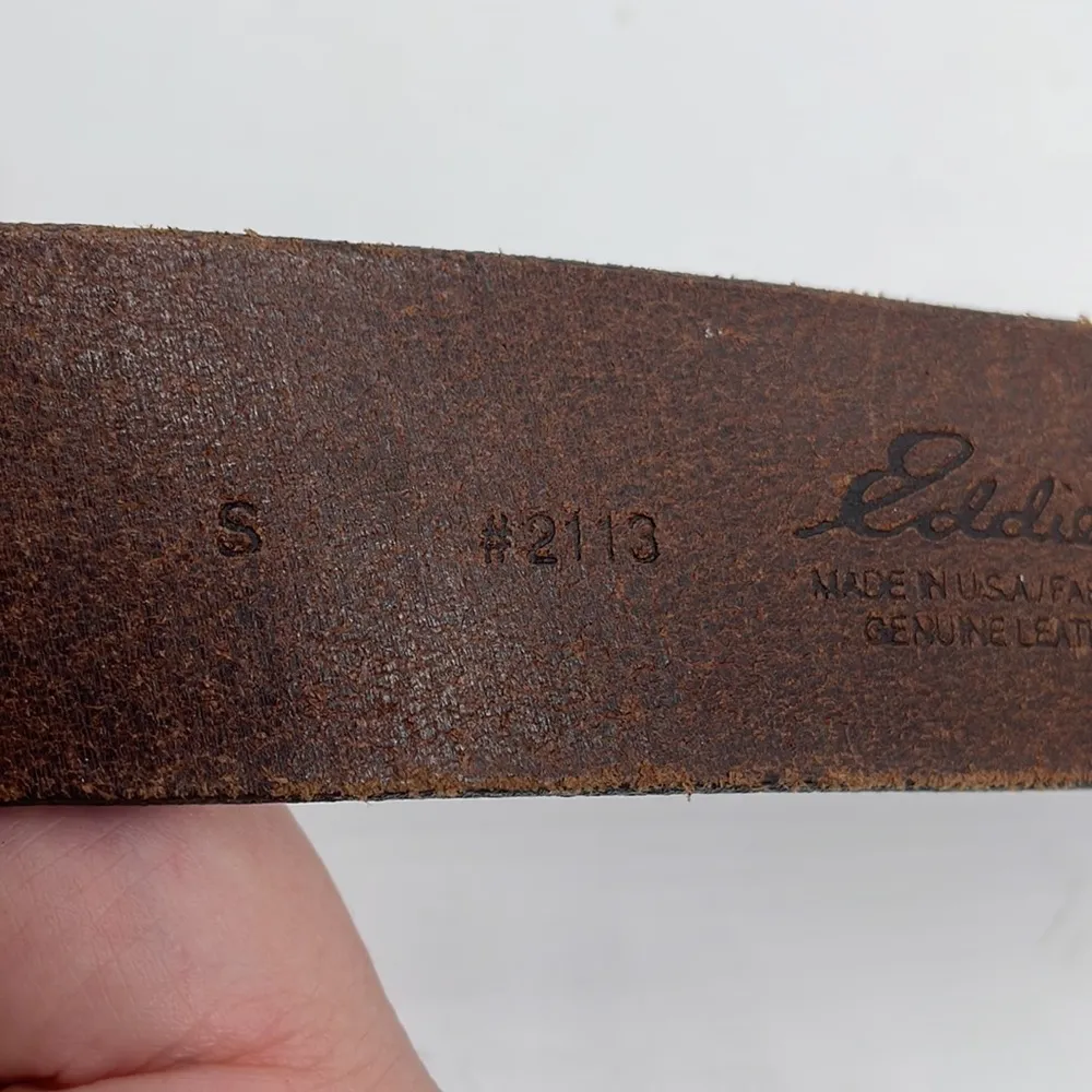 Eddie Bauer Brown Leather Belt Small - Image 3