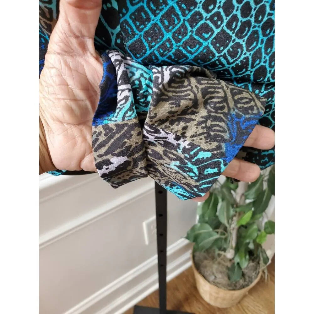 Bebe Women's Multicolor 100% Polyester V-Neck Long Sleeve Casual Romper Size 6 - Image 5