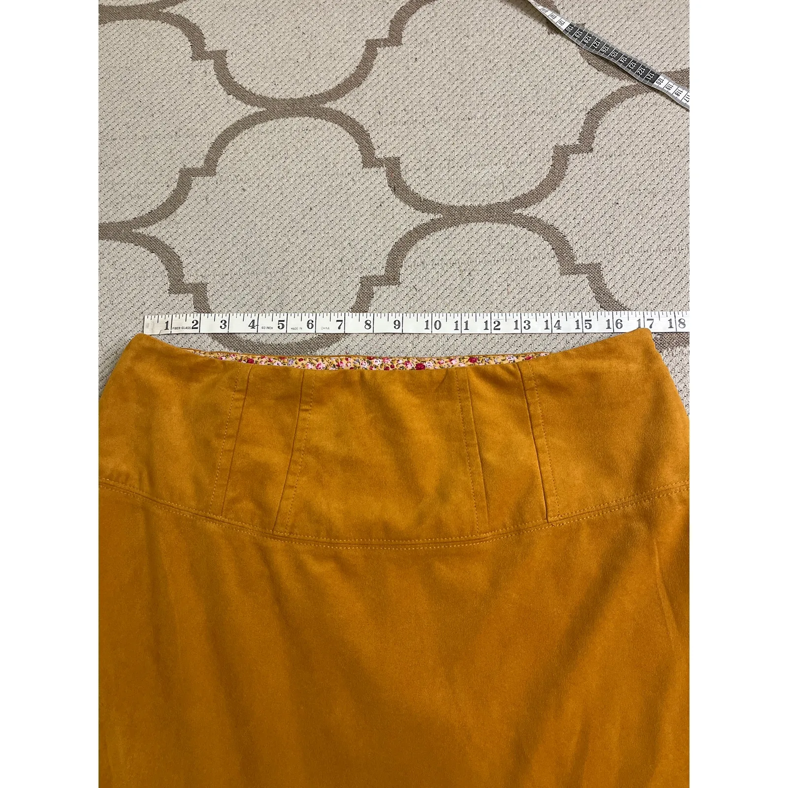 Anthropologie Maeve Cosima Flouce Faux Suede Midi High Low skirt, size 14 - Image 9