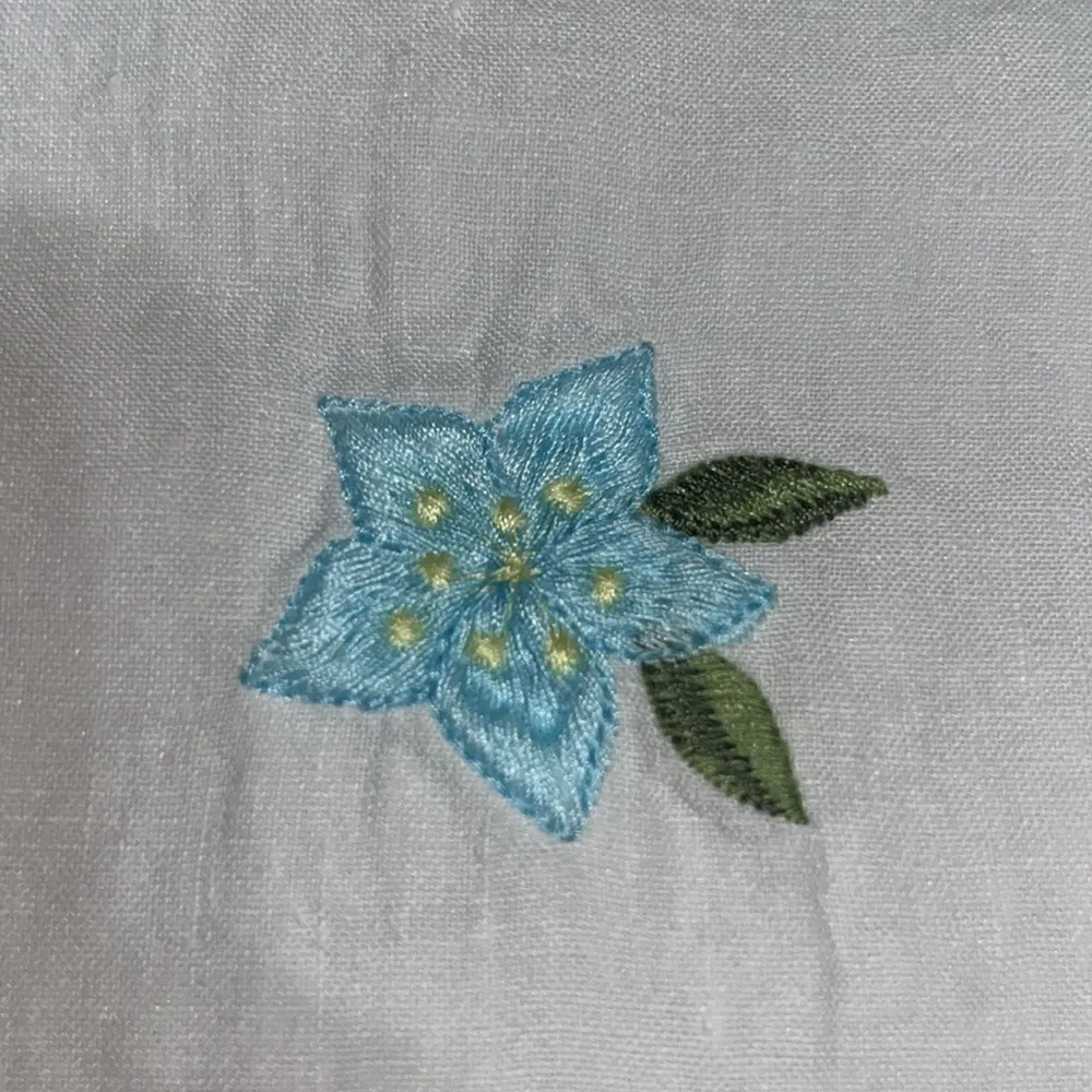 Andie x Fanm Mon The Serik Mini Dress Linen Embroidered Floral‎ White Medium - Image 9