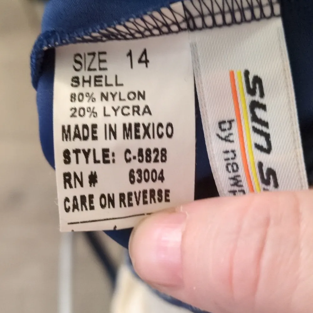 Sun Streak By Newport News Vintage Navy Tankini Top Size 14 - Image 4