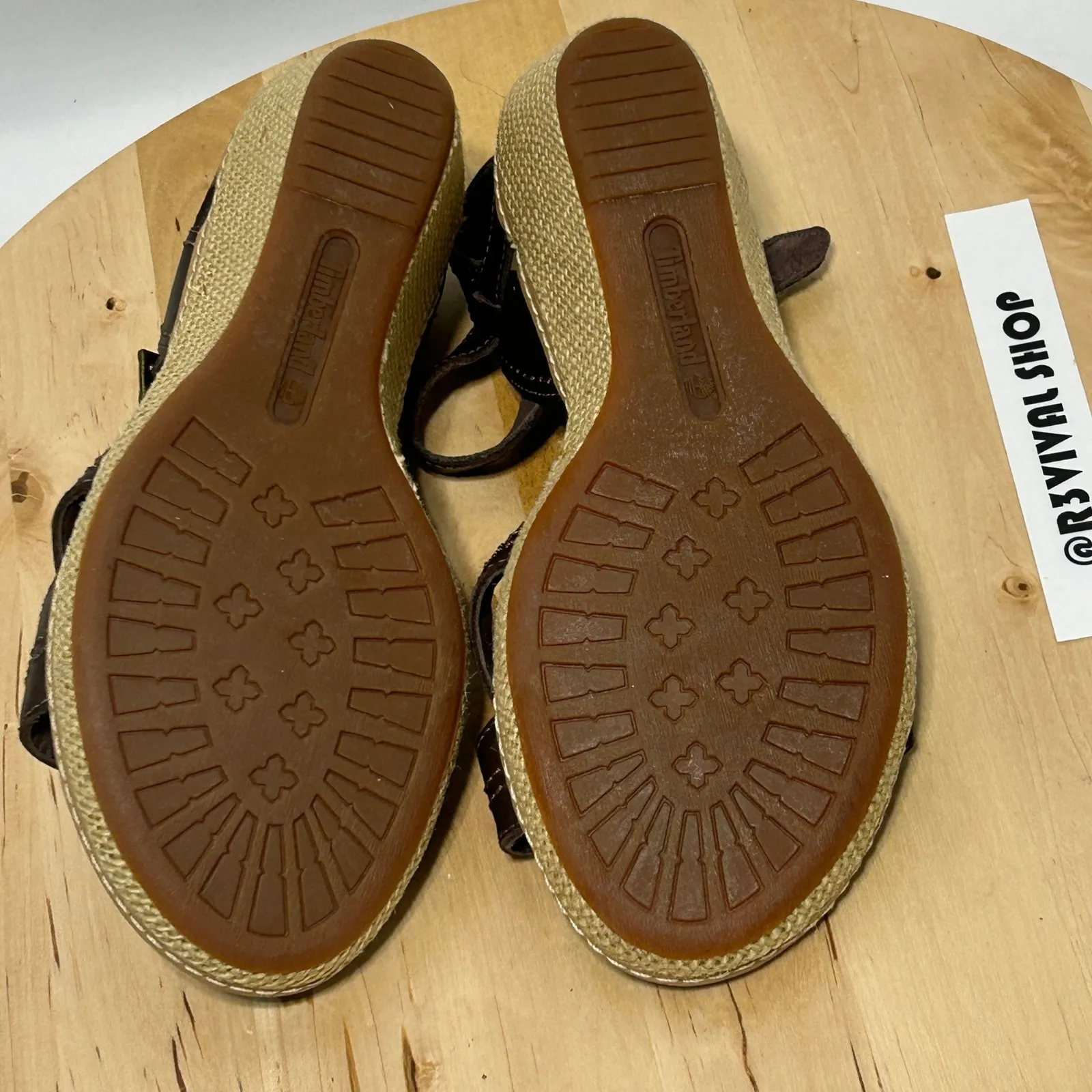 Timberland EarthKeepers Womens Brown Leather Open Toe Wedge Sandal - Size 7 & 38 - Image 10