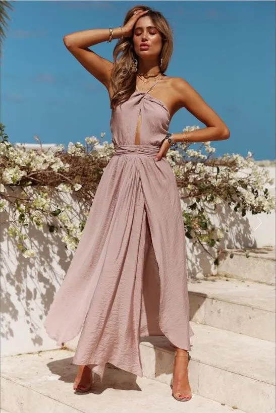 Mauve Halter Top With Two Slits - Image 7