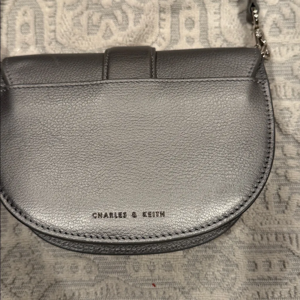 Charles and Keith NWD  COLLECTION SHOULDER SMALL ELEGANT BAG SILVER - Image 5