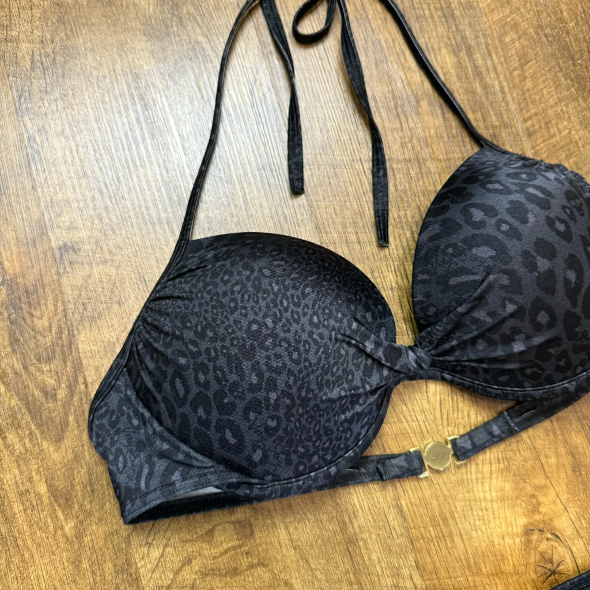Victoria’s Secret Push Up Bikini Set Sz Medium Shimmer Leopard Animal Print - Image 4