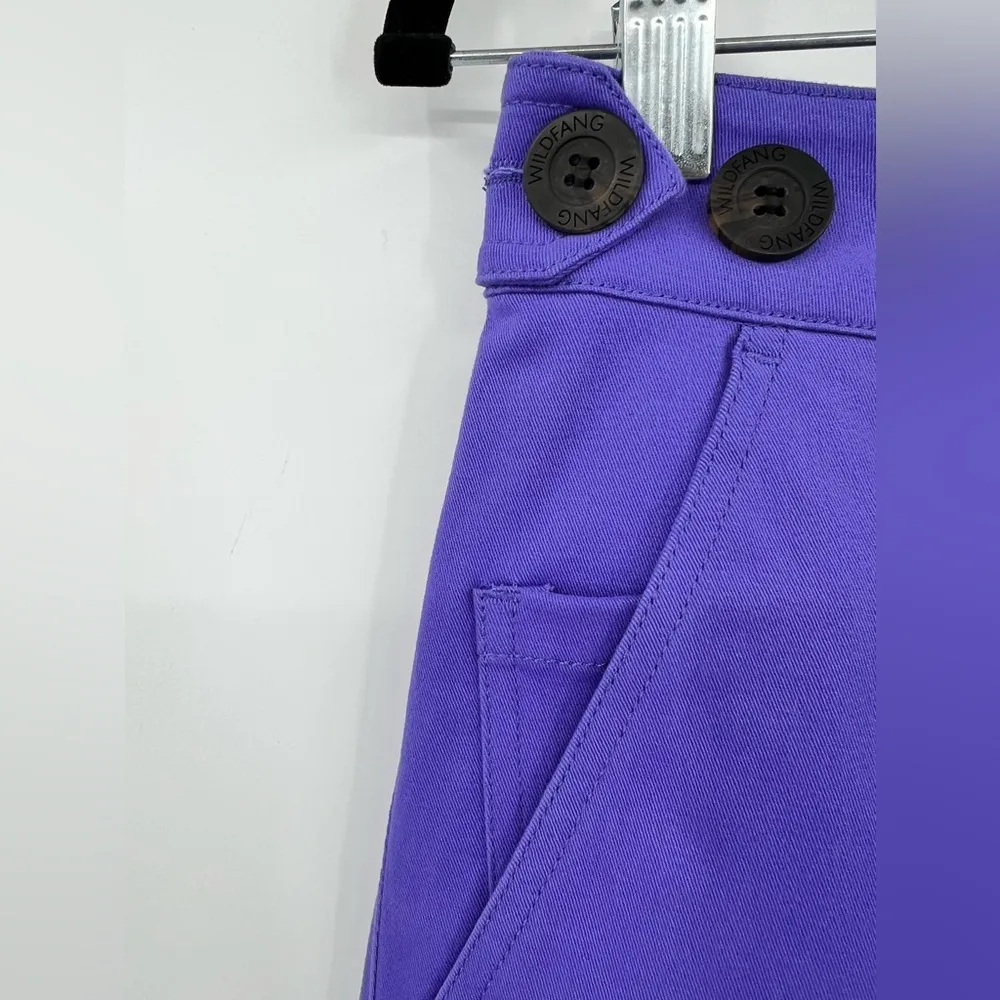 🆕 NWT Wildfang The Essential Work Skirt Mini Buttons Pockets Split Purple XS - Image 8