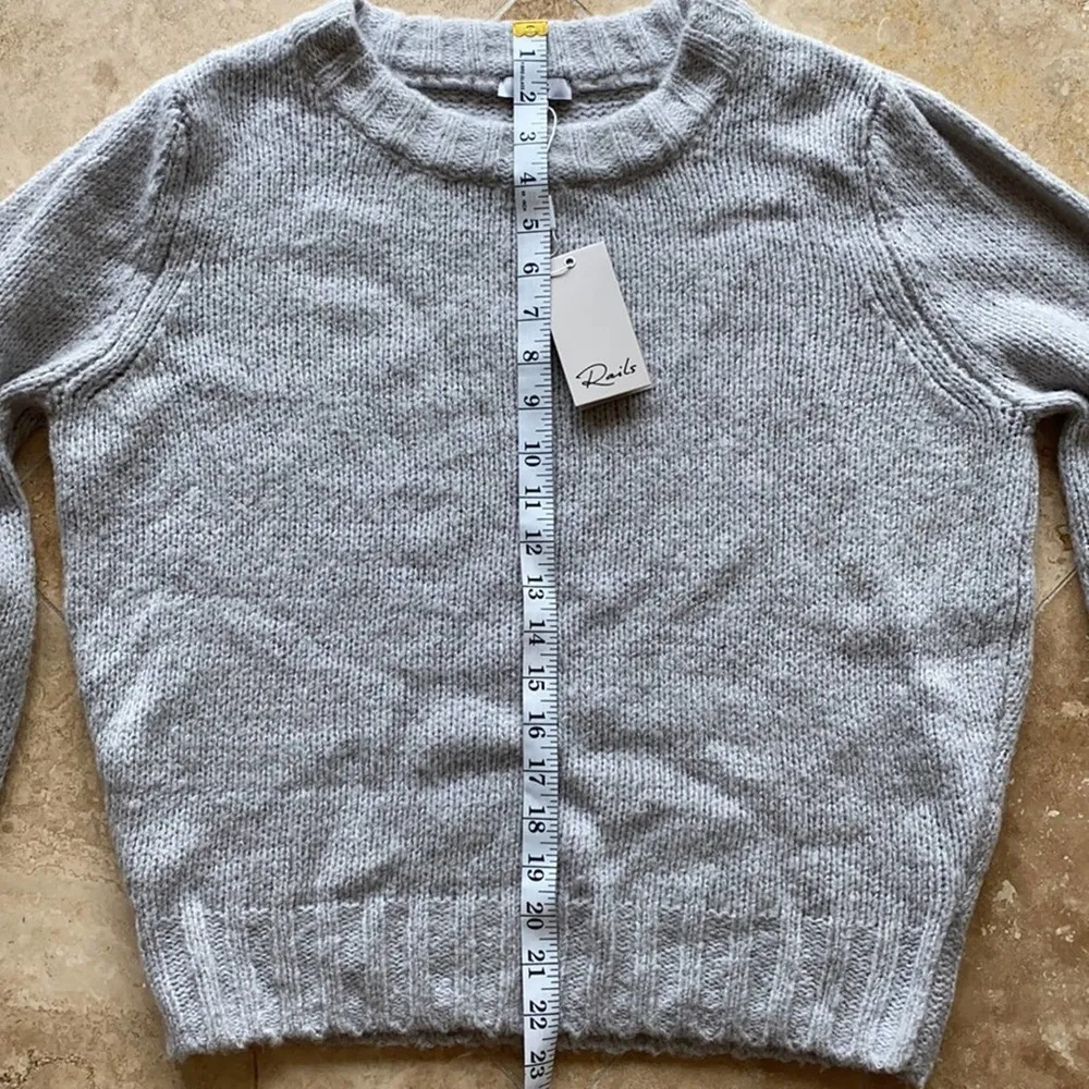 Rails Sybil Puff Sleeve Wool Cashmere Alpaca Blend Grey Sweater SIZE: L - Image 9