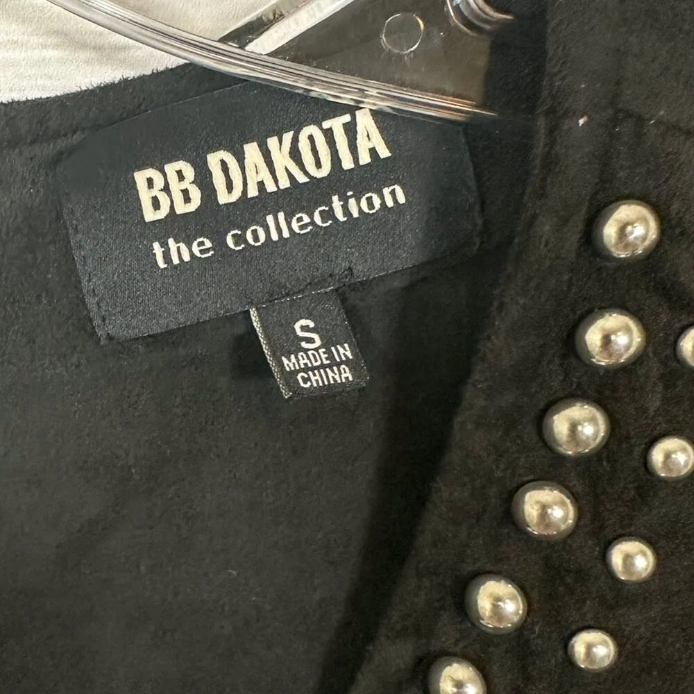 BB Dakota Brayton Black Faux Suede Silver Studded Dress, EUC, Small, MSRP $98 - Image 11