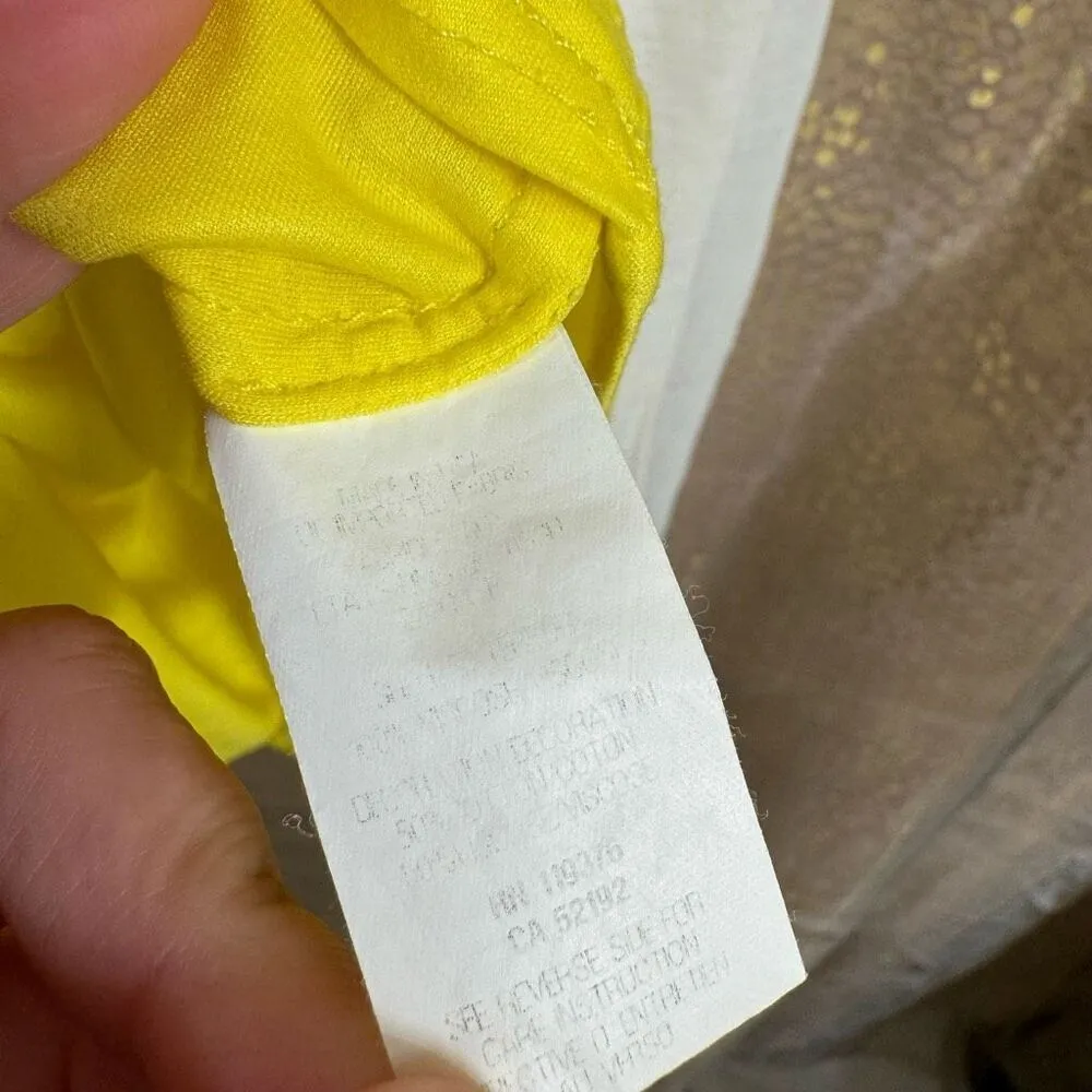 Helmut Lang Yellow White Devotee Tank Top Blouse Size Medium - Image 4