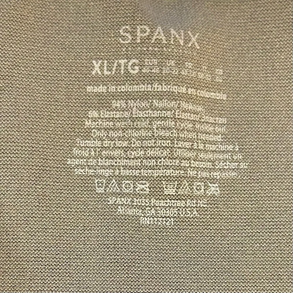 SPANX  Olive Green Seamless Ankle Zip  Smoothing Tummy Control Leggings Sz XL - Image 8