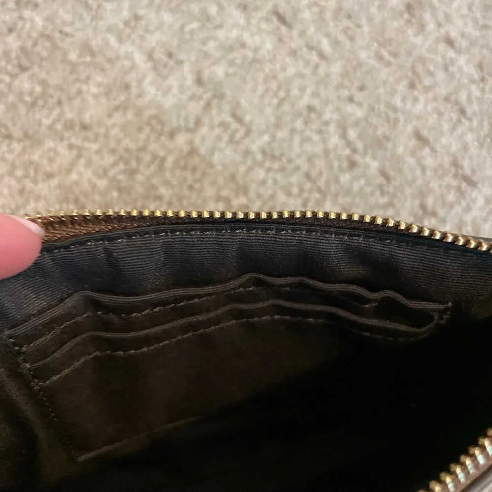 Coach  Brown Monogramed Zippered Wristlet - Image 5