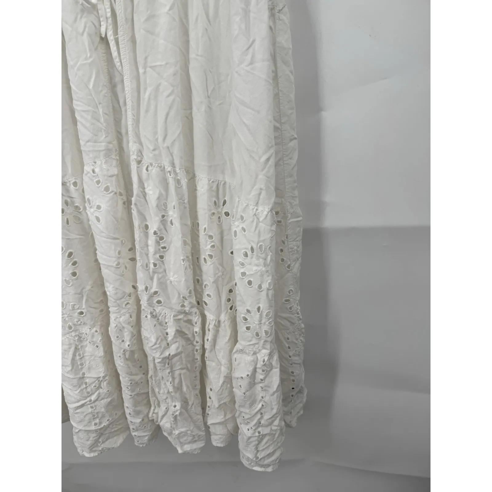 Torrid Cotton Eyelet Maxi Kimono Women 3X White Preppy Peasant Whimsical - Image 9