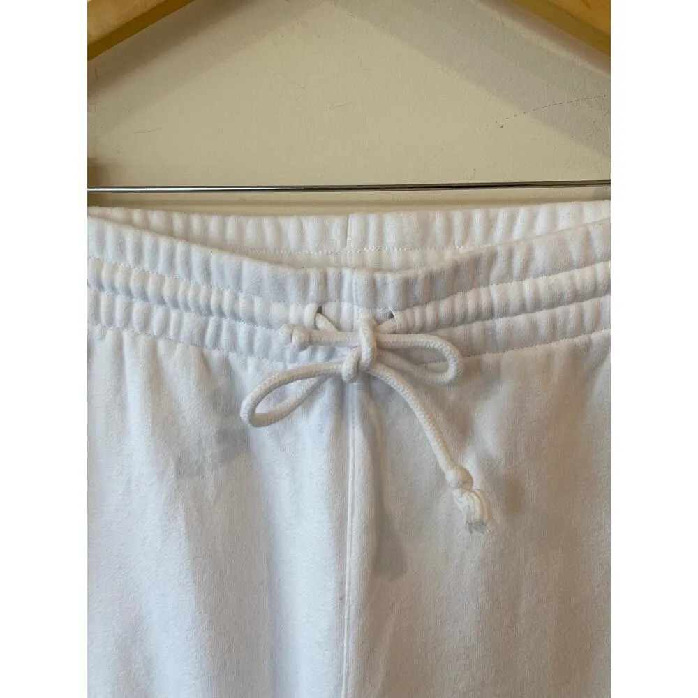 Aritzia Tna Women's Fleece Sweatpants Medium CozyAF White Drawstring Loungewear - Image 4