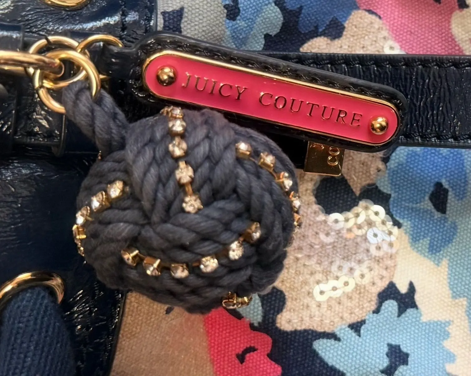 Juicy Couture 2011” Y2K Regal Multi Floral Sequin Daydreamer Beverly Tote bag - Image 8