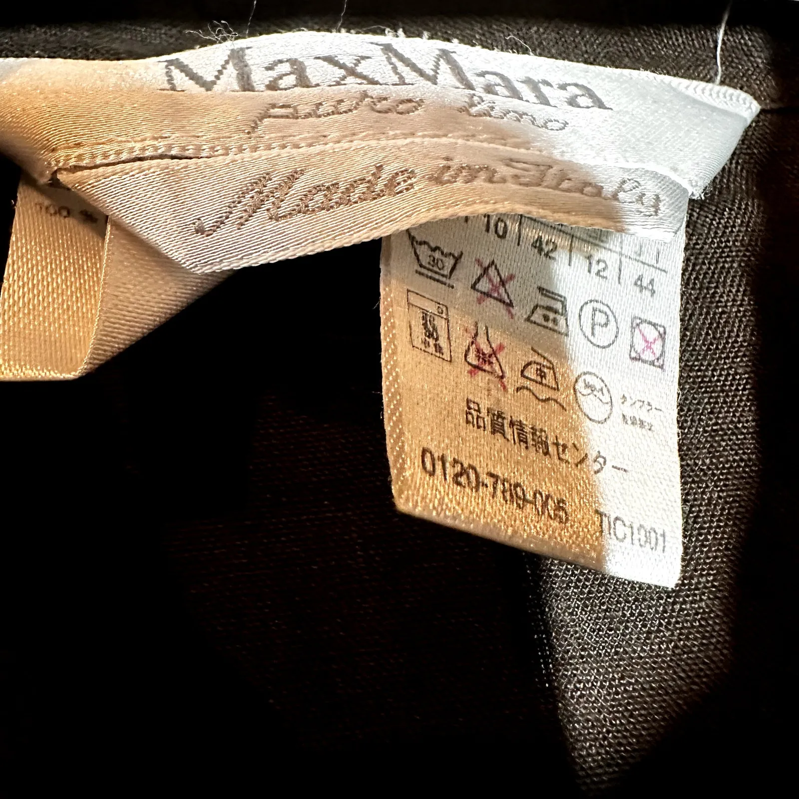 Max Mara Button Down Shirt 100% Linen 3/4 Sleeve Collared Regular Fit Brown 10 - Image 3