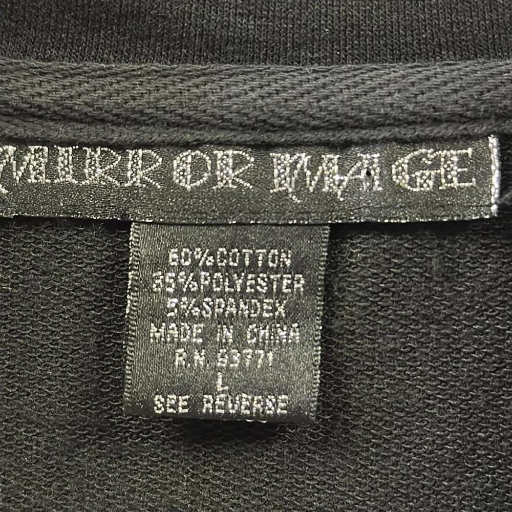 Black Cotton Blend Short Sleeve Embellished Pocket Full Zip Up Jacket Top Large - Image 11