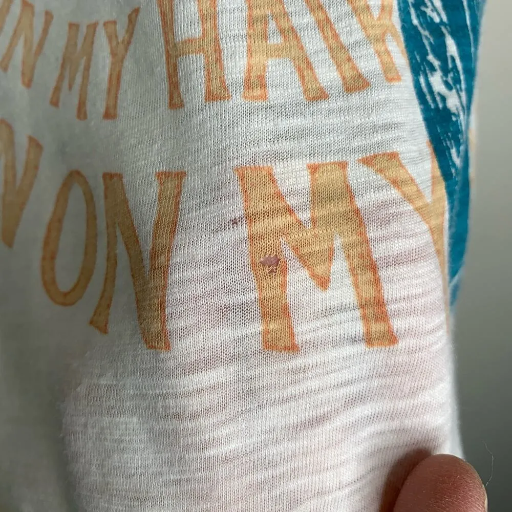 Lucky Brand Free to Ride Burnout Shirt Zip Grunge Biker Sz Medium - Image 5