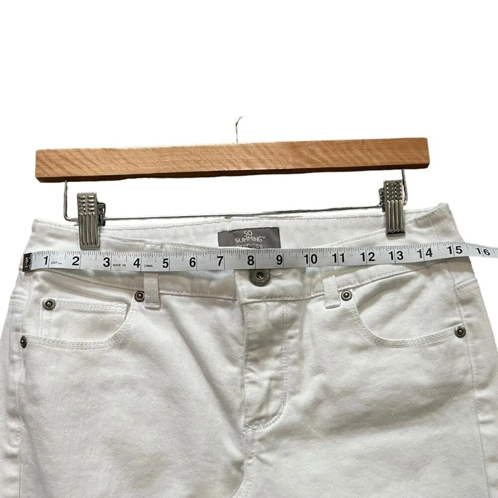 Chico's Women Jeans Size 0R S/4 White So Slimming Bootcut White Festival Resort - Image 7