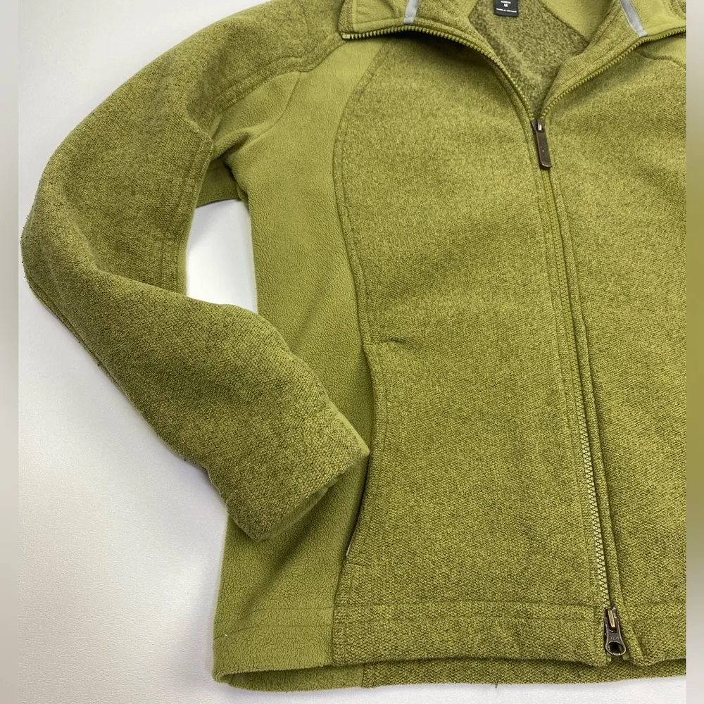 Woolrich Green Double Zip Front Fleece Jacket Size M - Image 2