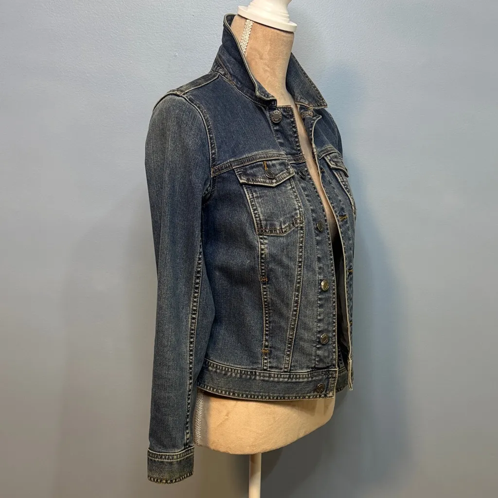 Talbots Stylish Indigo Denim Jacket for Women Size P Blue - Image 5