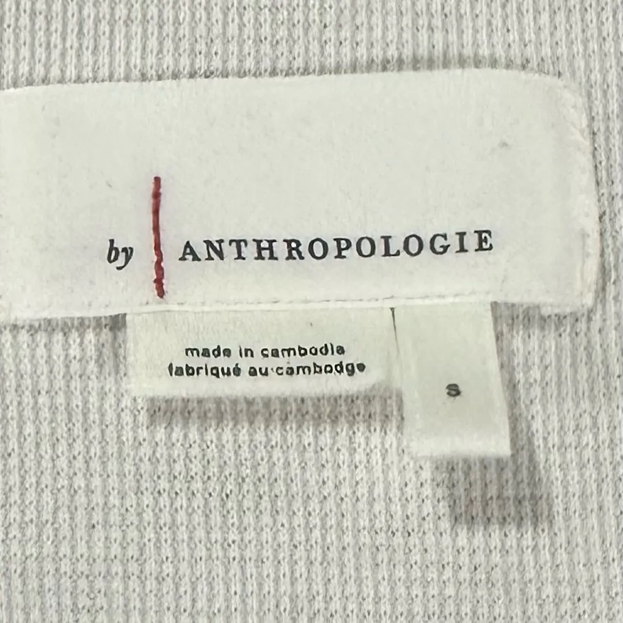 Anthropologie Annette Thermal Waffle Knit Oversized Deep V Pullover  Sz S - Image 9