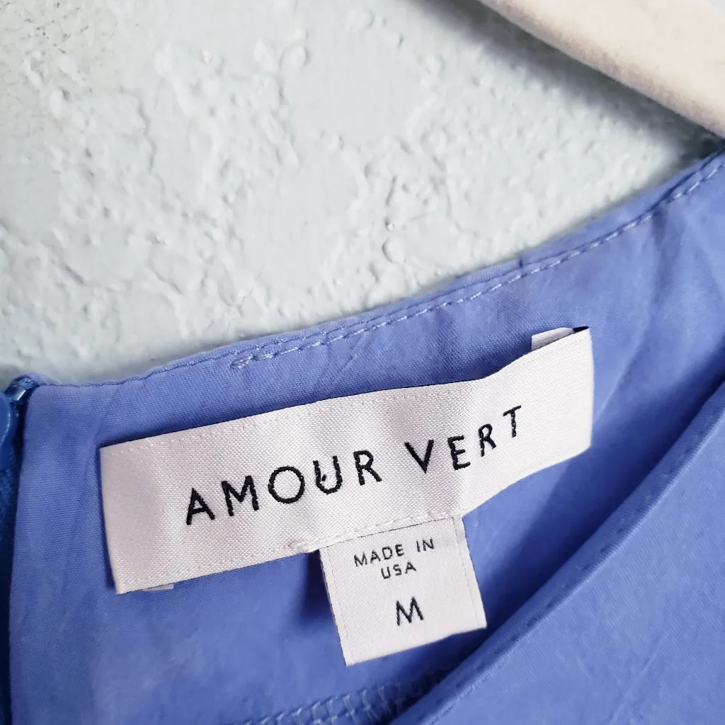 Amour Vert Delilah Cupro Sky Blue Oversized Boxy Top - Image 4