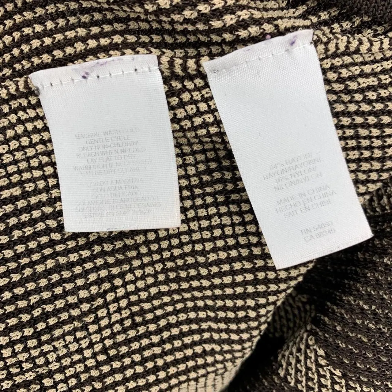 Animal Print Giraffe Sheer Top Long Sleeve Tan and Brown Relaxed Fit Layer Piece Size M - Image 3