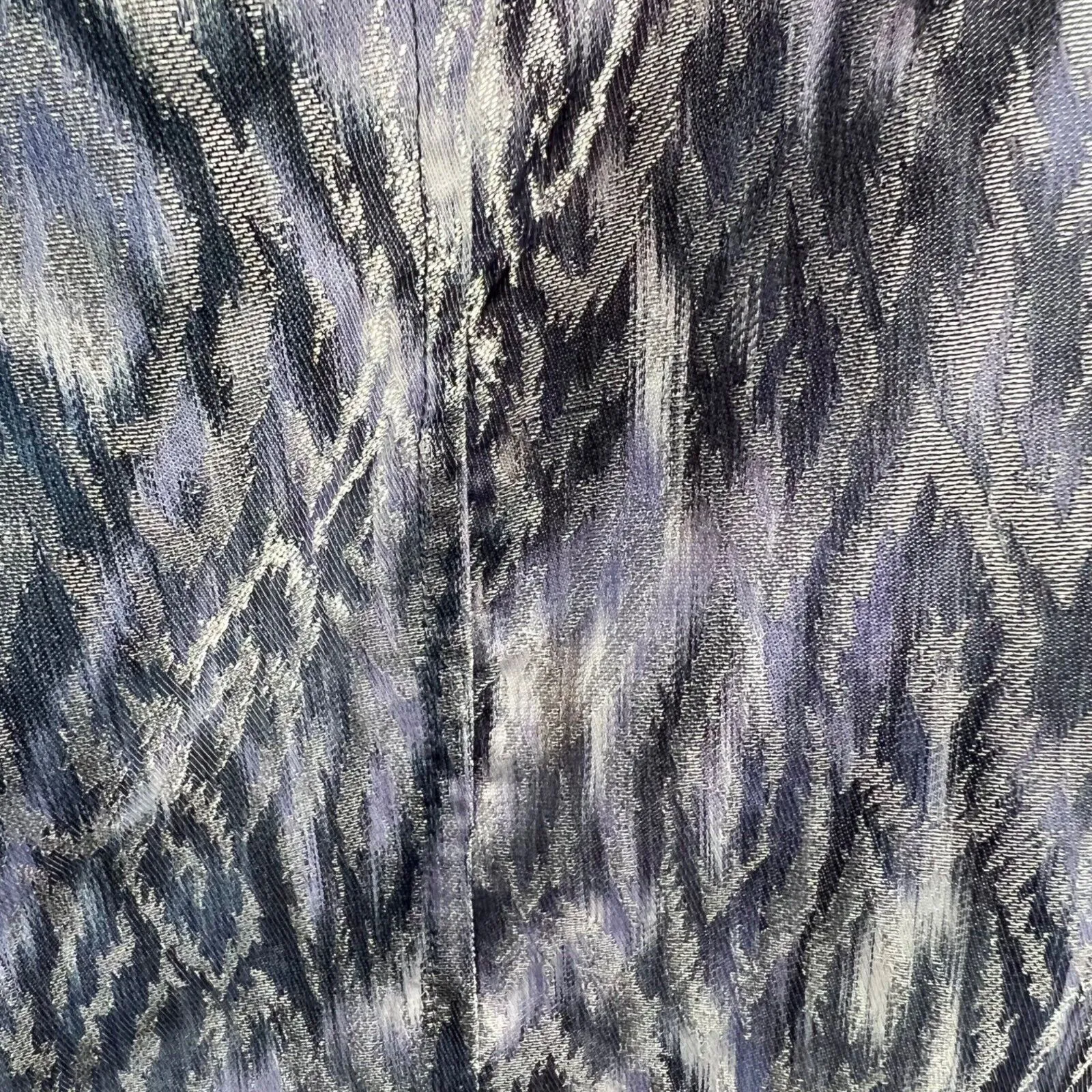 Chicos Jacket Womens M Purple Metallic Tiger Print Full Zip Ruched Evening Glam - Image 6