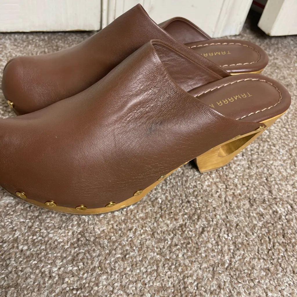 Tamara Mellon Grass Roots Brown Clog Size 40.5 - Image 5