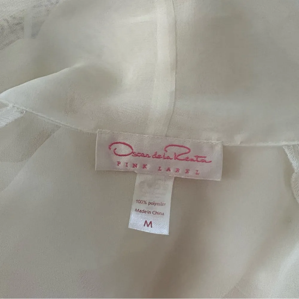 Oscar de la Renta Pink Label Satin and Crepe Peignoir, Robe, Lingerie, Sz M - Image 10