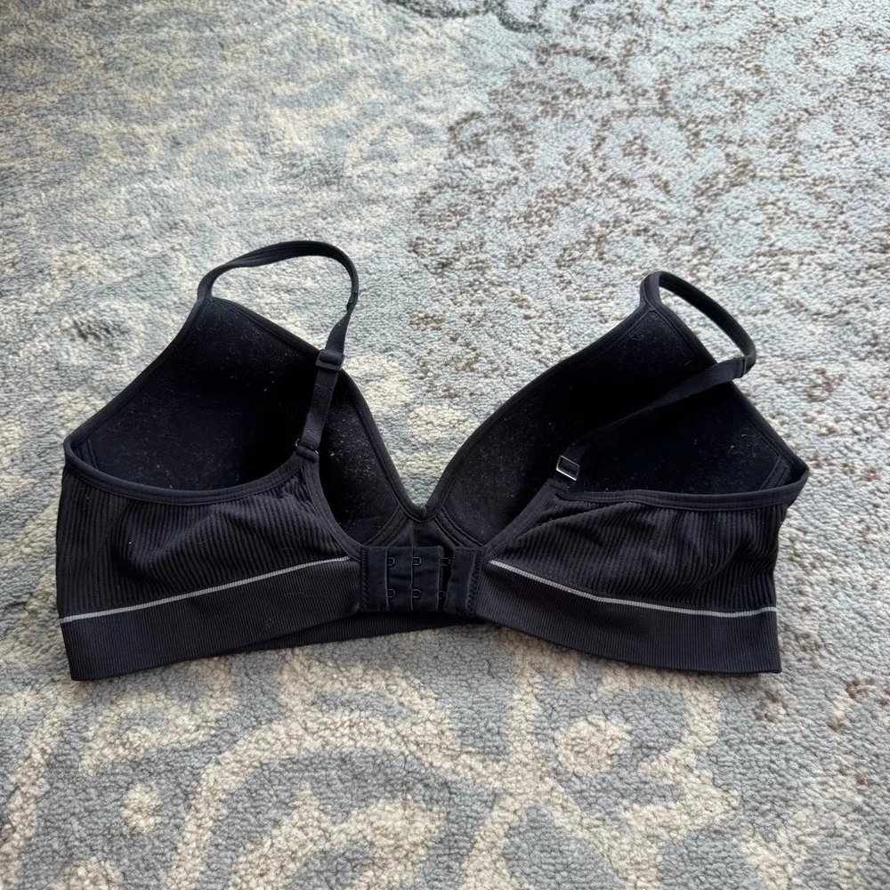 Hanes Originals Ribbed Wireless Contour Bra Black 2XL - Image 3