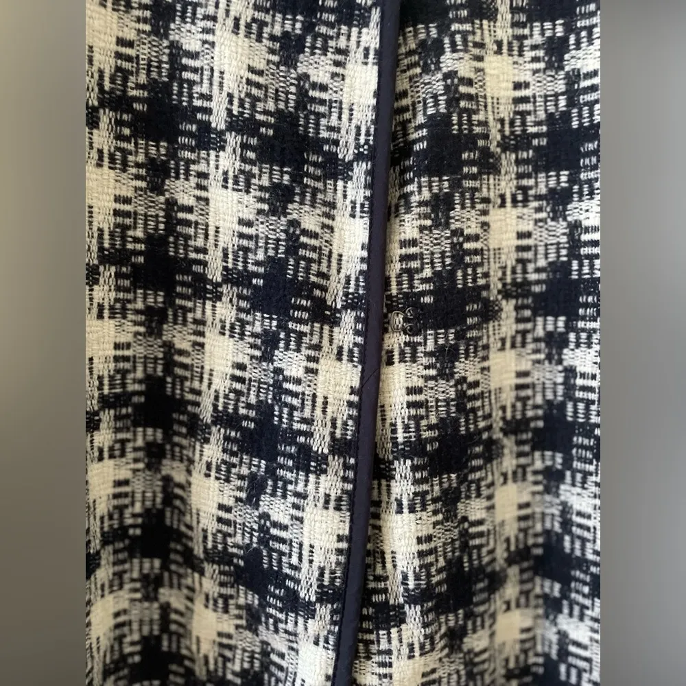 OLD NAVY Wool Peyton Open Front Textured Plaid Coat Jacket Blue Combo Size L - Image 6