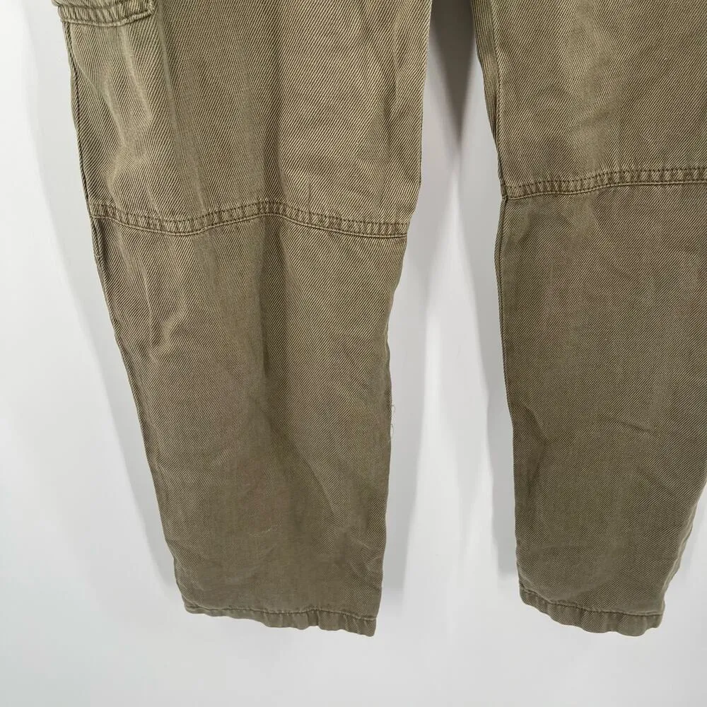 BELLA DAHL Sienna Pants Size 31 NWT Rolled Cargo Linen Blend Jogger Green Casual - Image 13