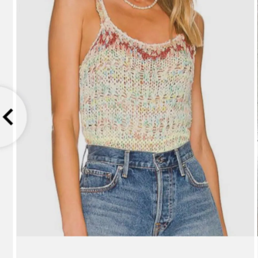 Free People Palmetto Sweater Open Stitch  tank in Candied Dream sz medium - Image 5