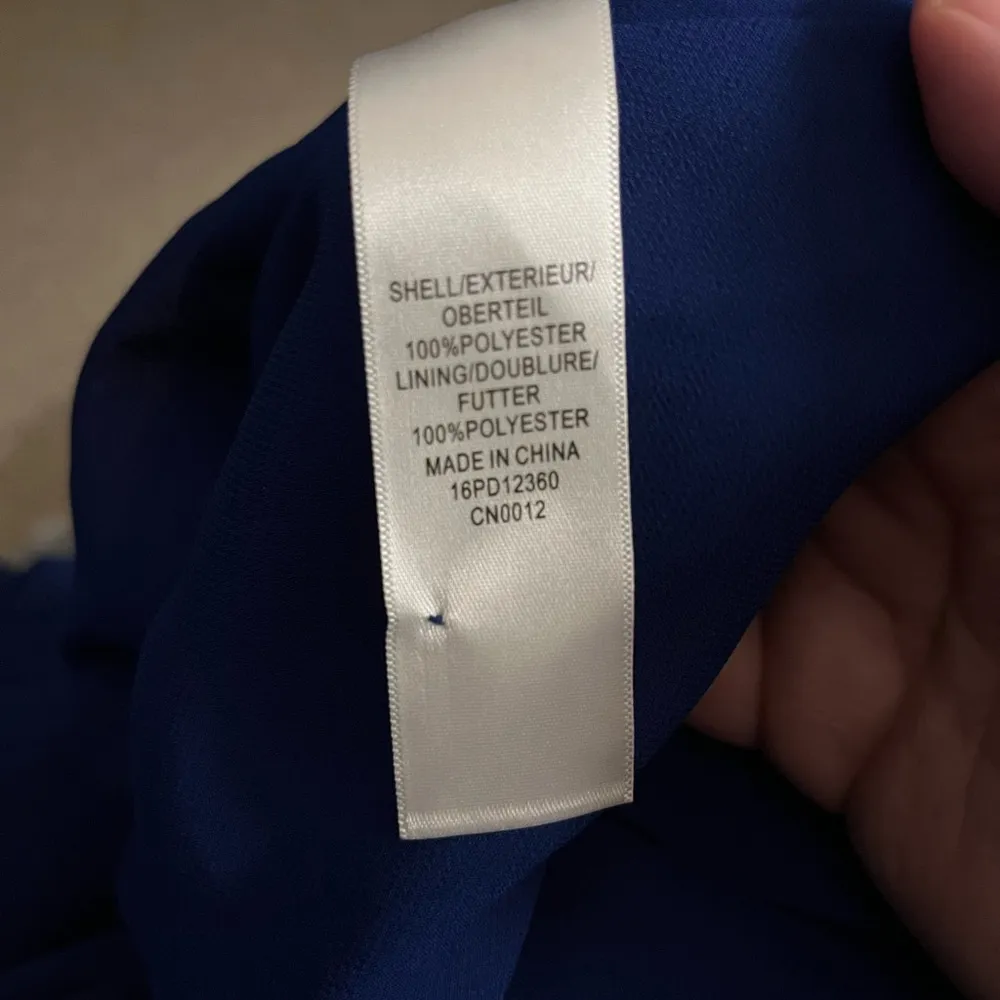 Adrianna Papell Womens SZ 10 Iris Blue Solid Disco Dress Long Sleeve Chiffon NEW - Image 8