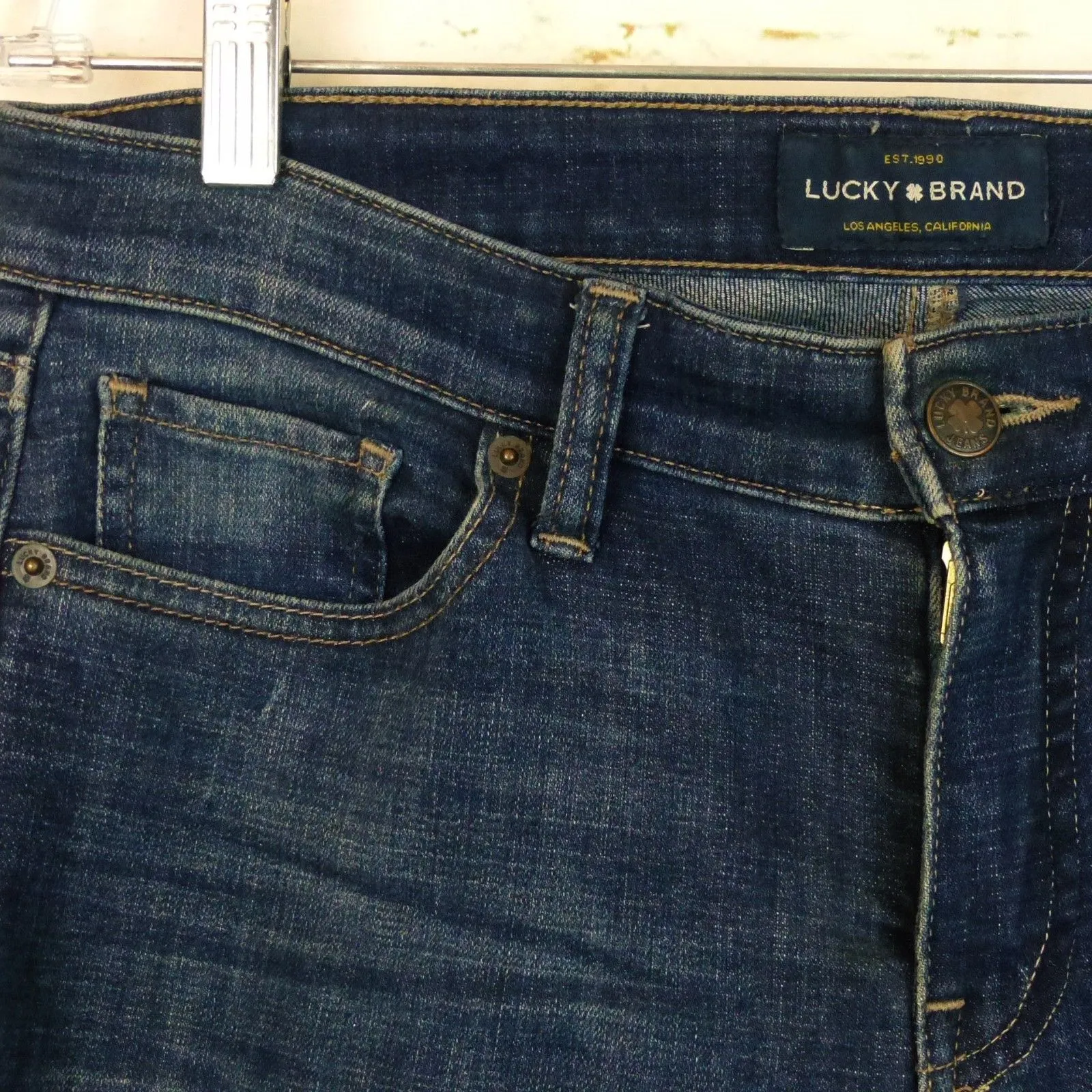 Lucky Brand Jeans Womens 6/28 Blue Denim Mid Rise Ava Crop Raw Hem 30.5X26.25 - Image 5